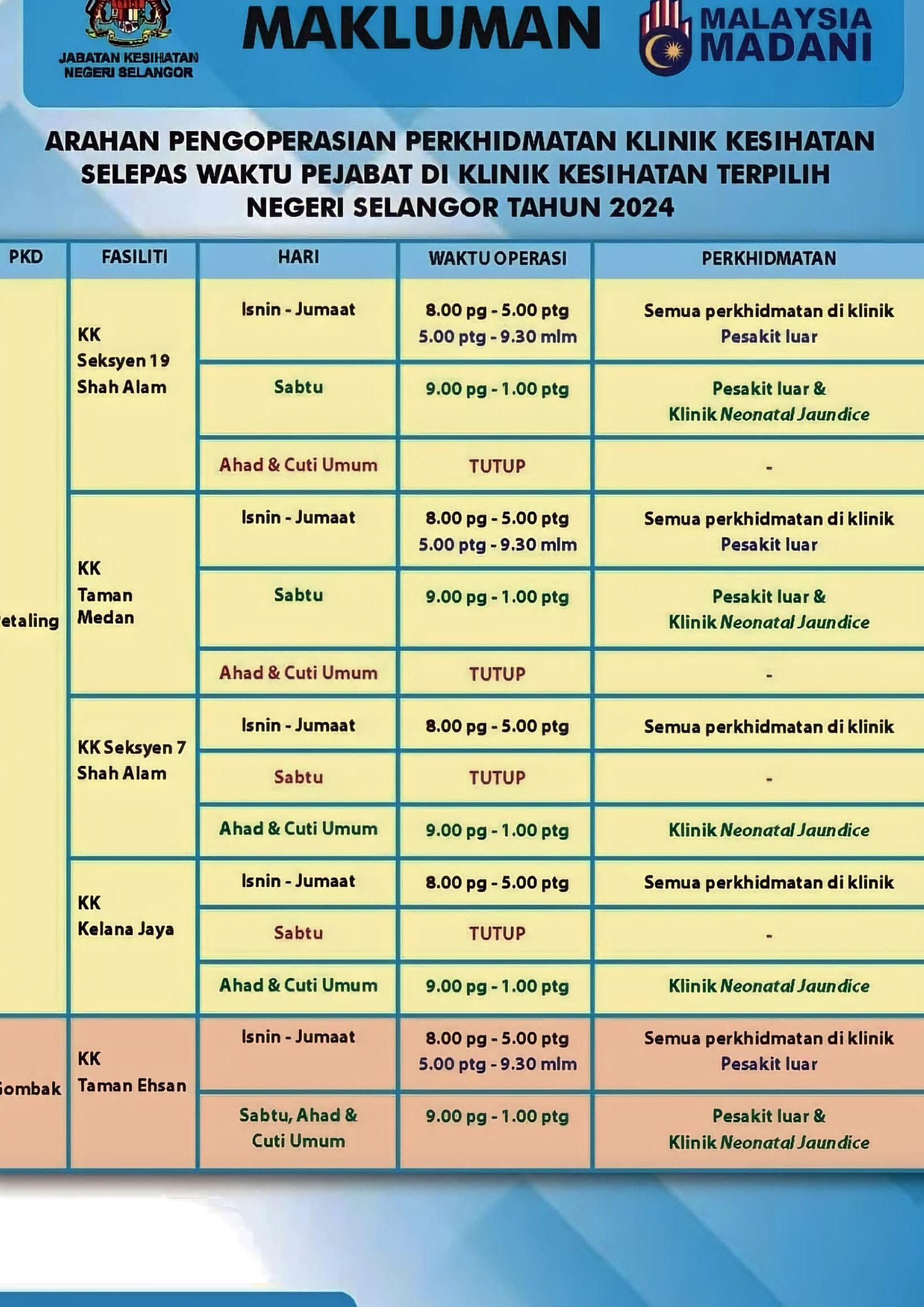 Klinik Khidmat 24 Jam 1 klinik khidmat 24 jam